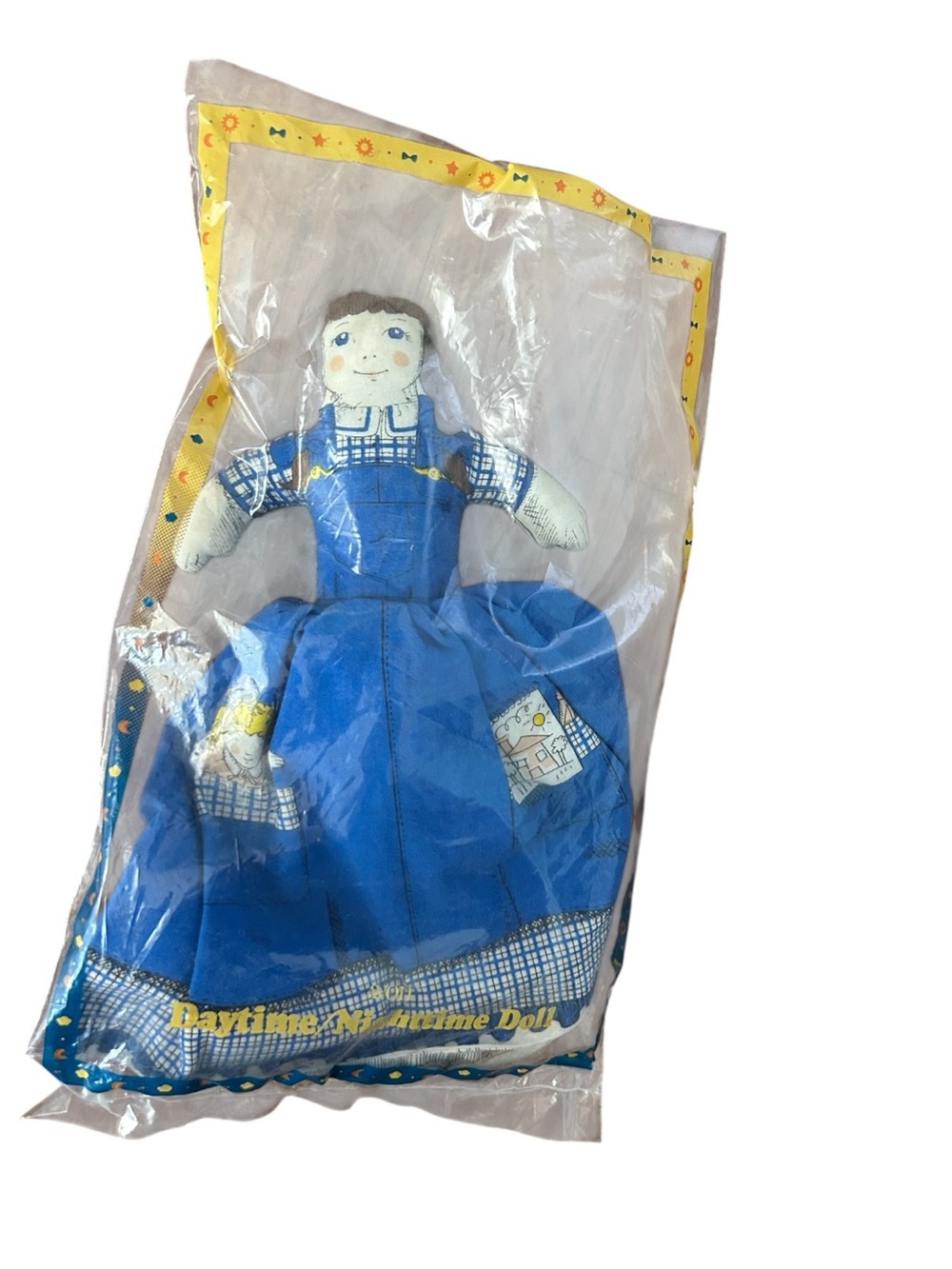 NEW VTG Avon Topsy Turvy Cloth Doll Daytime Nighttime 1985 Sealed Package 11 In